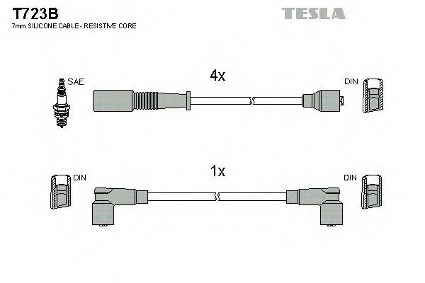 TESLA T723B Комплект проводов зажигани... TESLA T723B Комплект проводов зажигани...