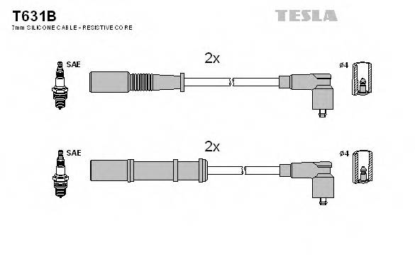 TESLA T631B Комплект дротів запалюванн... TESLA T631B Комплект дротів запалюванн...