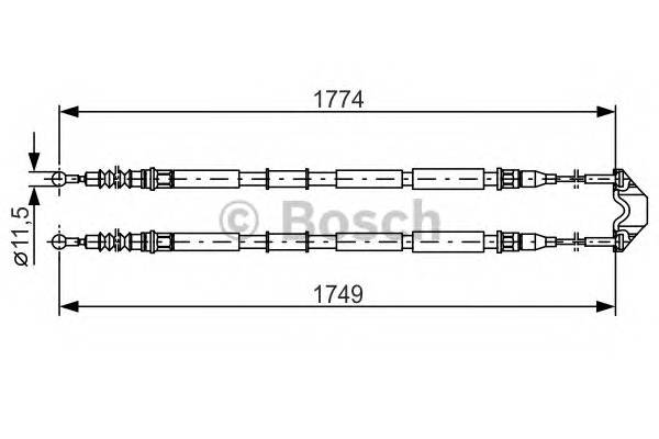 BOSCH 1 987 477 163 Трос, стояночная тормозная ... BOSCH 1 987 477 163 Трос, стояночная тормозная ...