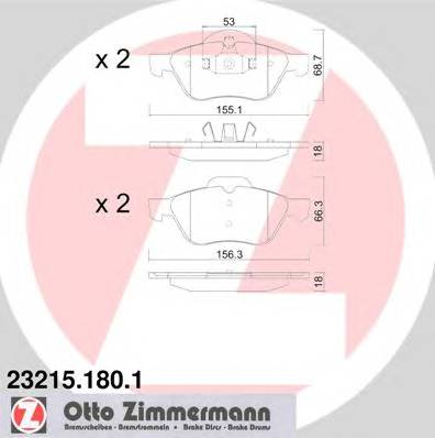 ZIMMERMANN 23215.180.1 Комплект тормозных колодок...