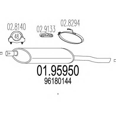 MTS 01.95950 Глушник вихлопних газів кі