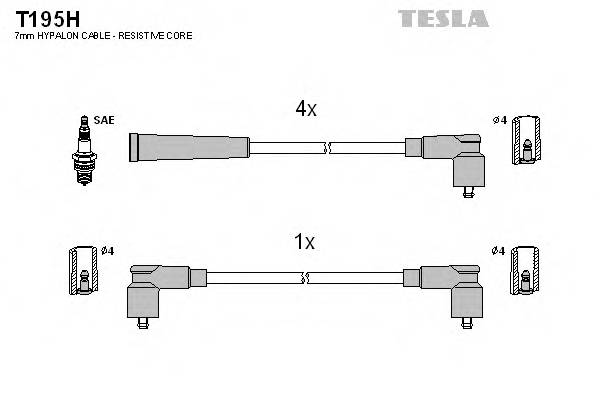 TESLA T195H Комплект проводов зажигани