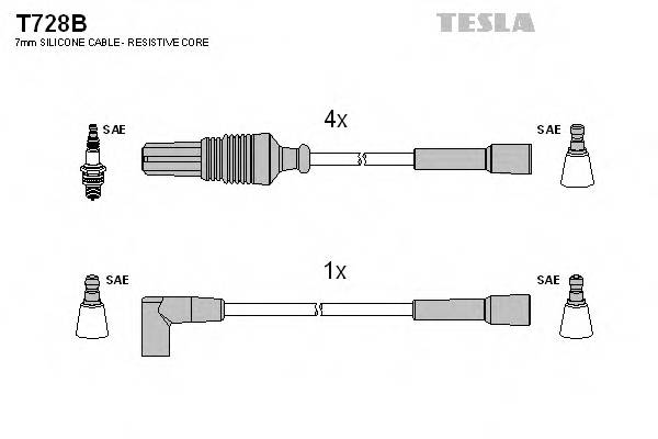 TESLA T728B Комплект проводов зажигани