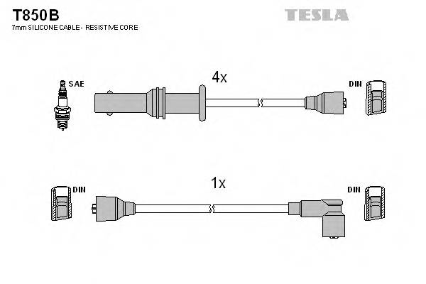TESLA T850B Комплект проводов зажигани