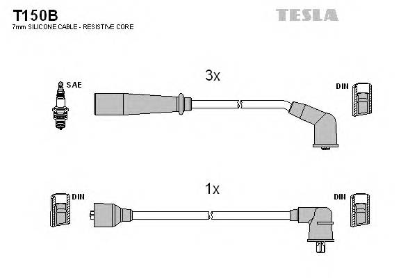 TESLA T150B Комплект дротів запалюванн... TESLA T150B Комплект дротів запалюванн...