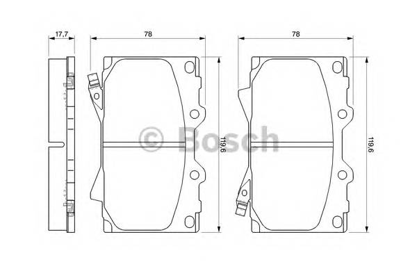 BOSCH 0 986 424 640 Комплект гальмівних колодо... BOSCH 0 986 424 640 Комплект гальмівних колодо...