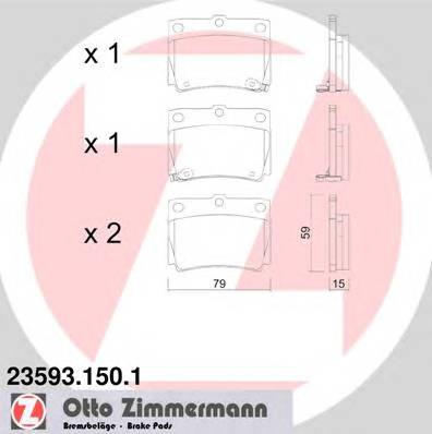 ZIMMERMANN 23593.150.1 Комплект тормозных колодок