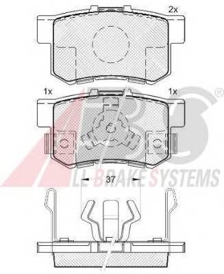 A.B.S. 37510 Комплект тормозных колодок... A.B.S. 37510 Комплект тормозных колодок...