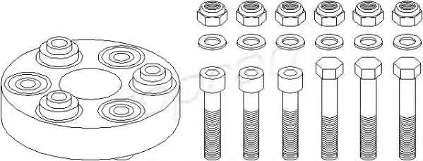 TOPRAN 400 249 Шарнир, продольный вал