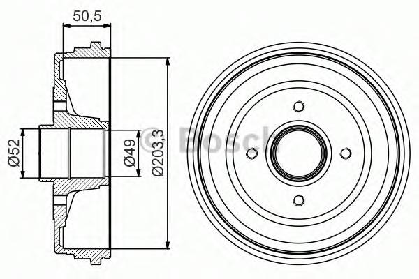 BOSCH 0 986 477 206 Тормозной барабан