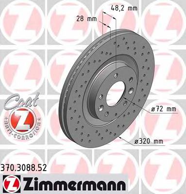 ZIMMERMANN 370308852 TARCZA HAMULC. MAZDA CX-7  07- PRZOD