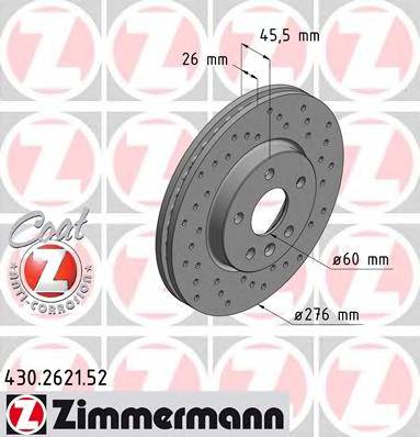 ZIMMERMANN 430262152 TARCZA HAMULC. OPEL ASTRA J  09-
