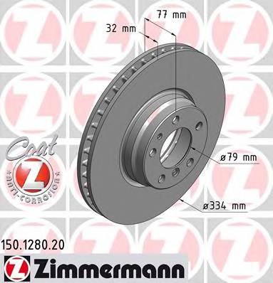 ZIMMERMANN 150128020 TARCZA HAMULC. BMW 7 E38  93-01 750I