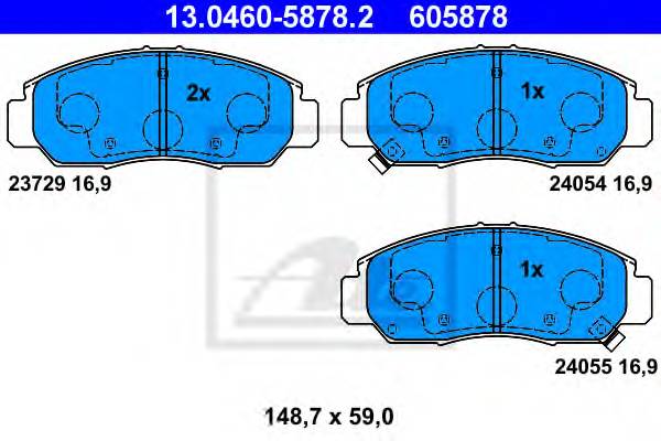 ATE 13.0460-5878.2 Комплект гальмівних колодо... ATE 13.0460-5878.2 Комплект гальмівних колодо...
