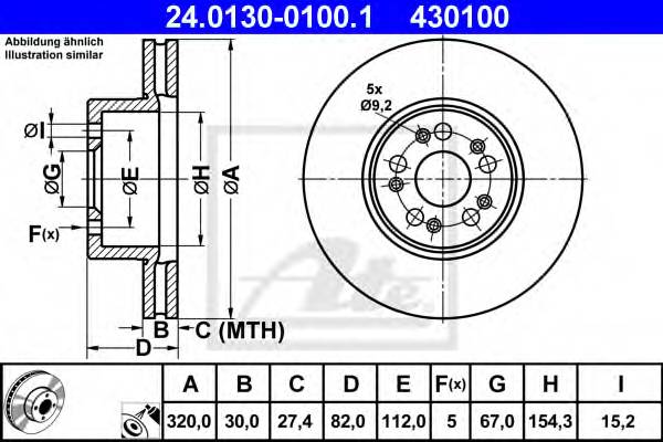 ATE 24.0130-0100.1 Тормозной диск