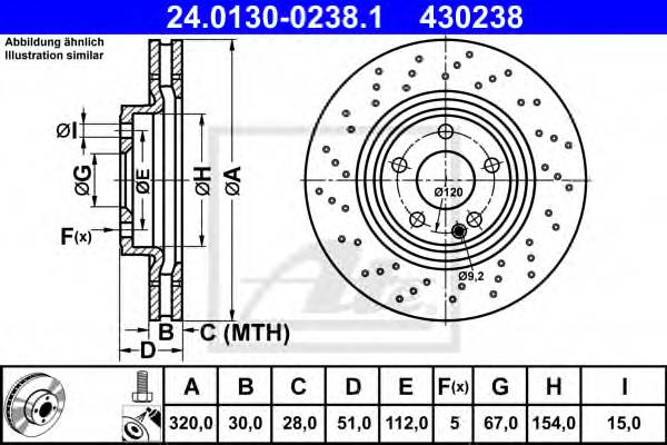 ATE 24013002381 Тормозной диск 262x11x47