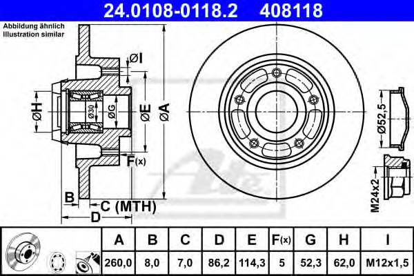 ATE 24010801182 Торм.диск задн. 249x10x34 ATE 24010801182 Торм.диск задн. 249x10x34