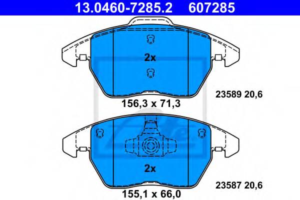 ATE 13046072852 KLOCKI HAMULC. VW JETTA  11- PRZOD ATE 13046072852 KLOCKI HAMULC. VW JETTA  11- PRZOD