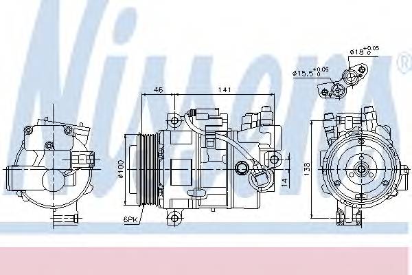 NISSENS 89043 Компресор, кондиціонер NISSENS 89043 Компресор, кондиціонер