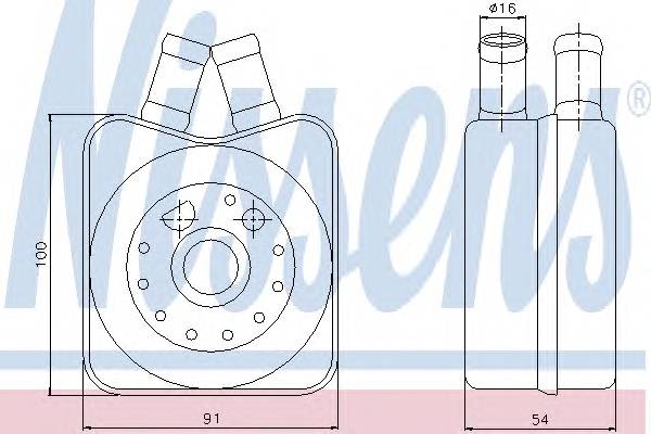 NISSENS 90606 масляный радиатор, двигате