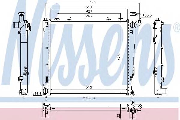 NISSENS 66782 Радиатор, охлаждение двига