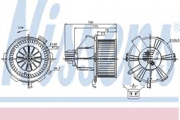 NISSENS 87085 Вентилятор салону NISSENS 87085 Вентилятор салону