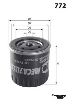 MECAFILTER ELH4080 Масляний фільтр MECAFILTER ELH4080 Масляний фільтр