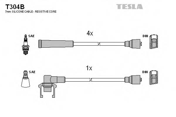TESLA T304B Комплект проводов зажигани