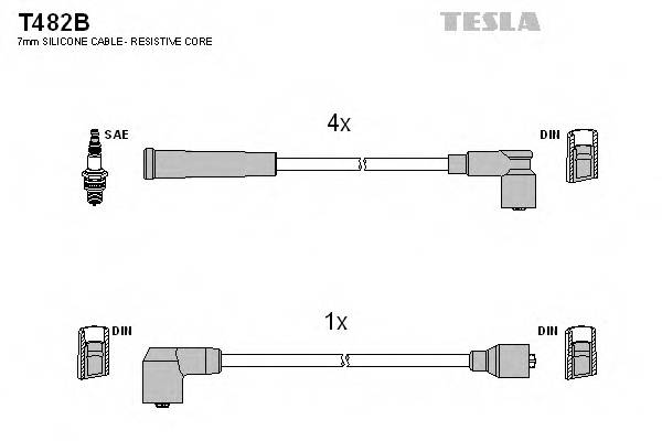 TESLA T482B Комплект проводов зажигани