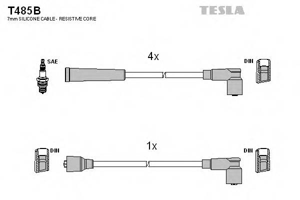TESLA T485B Комплект проводов зажигани... TESLA T485B Комплект проводов зажигани...
