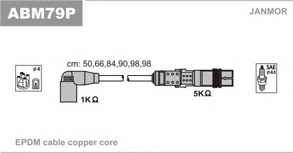 JANMOR ABM79P Комплект проводов зажигани... JANMOR ABM79P Комплект проводов зажигани...