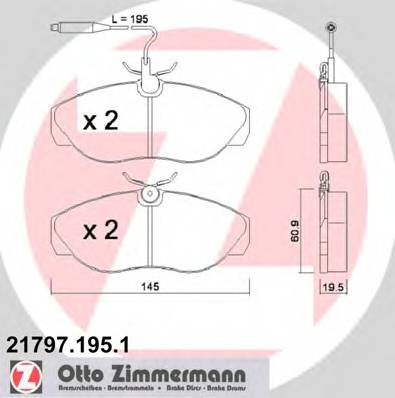 ZIMMERMANN 21797.195.1 Комплект тормозных колодок