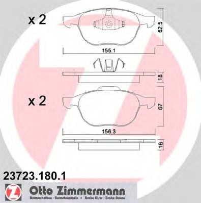 ZIMMERMANN 23723.180.1 Комплект тормозных колодок