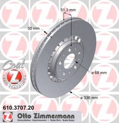 ZIMMERMANN 610.3707.20 Тормозной диск ZIMMERMANN 610.3707.20 Тормозной диск
