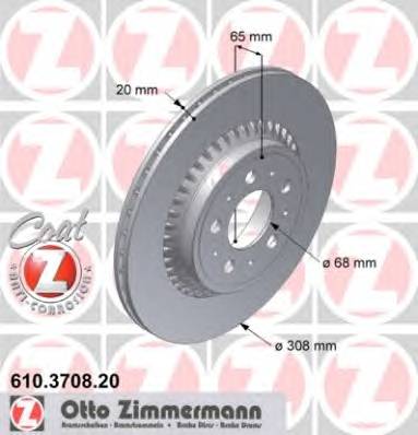 ZIMMERMANN 610.3708.20 Тормозной диск