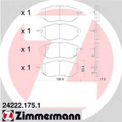 ZIMMERMANN 24222.175.1 Комплект тормозных колодок...