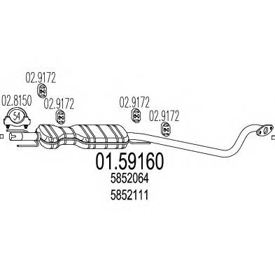 MTS 01.59160 Средний глушитель выхлопны