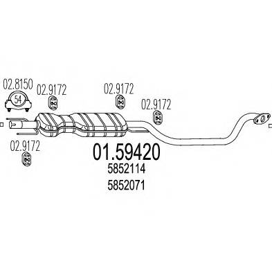MTS 01.59420 Средний глушитель выхлопны