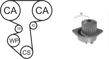 AIRTEX WPK-160002 Водяной насос + комплект зу
