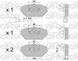 CIFAM 822-211-2 Комплект тормозных колодок