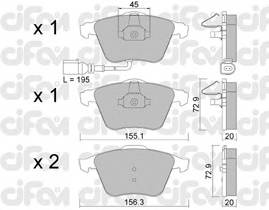 CIFAM 822-549-4 Комплект тормозных колодок... CIFAM 822-549-4 Комплект тормозных колодок...