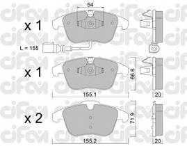 CIFAM 822-675-1 Комплект тормозных колодок