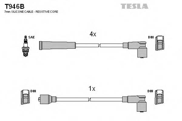 TESLA T946B Комплект проводов зажигани