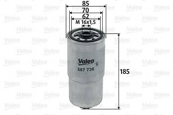 VALEO 587736 Паливний фільтр VALEO 587736 Паливний фільтр