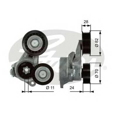 GATES T39024 Натяжной ролик, поликлинов... GATES T39024 Натяжной ролик, поликлинов...