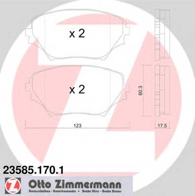 ZIMMERMANN 23585.170.1 Комплект тормозных колодок... ZIMMERMANN 23585.170.1 Комплект тормозных колодок...