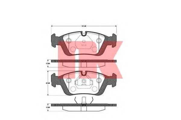NK 221510 Комплект тормозных колодок