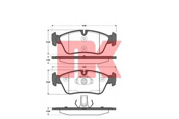 NK 221525 Комплект тормозных колодок