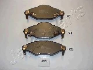 JAPANPARTS PA-204AF Комплект гальмівних колодо... JAPANPARTS PA-204AF Комплект гальмівних колодо...