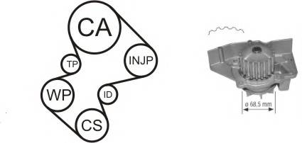 AIRTEX WPK-136105 Водяной насос + комплект зу